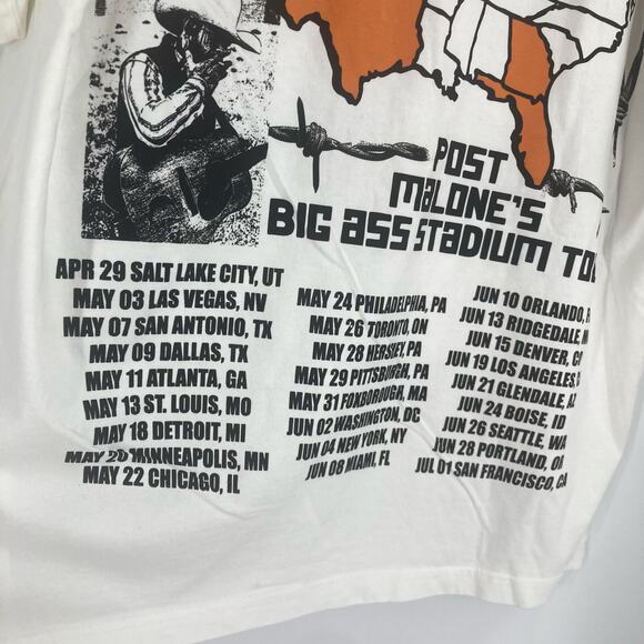 Post Malone Big A Stadium Tour 2025 Official Shirt Men Medium Posty Co Concert - Picture 12 of 13
